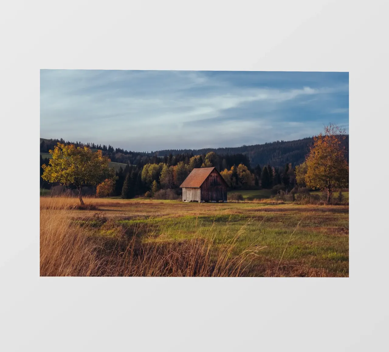 Herbstscheune in der Schweiz PVC Plane von mbgraphx2