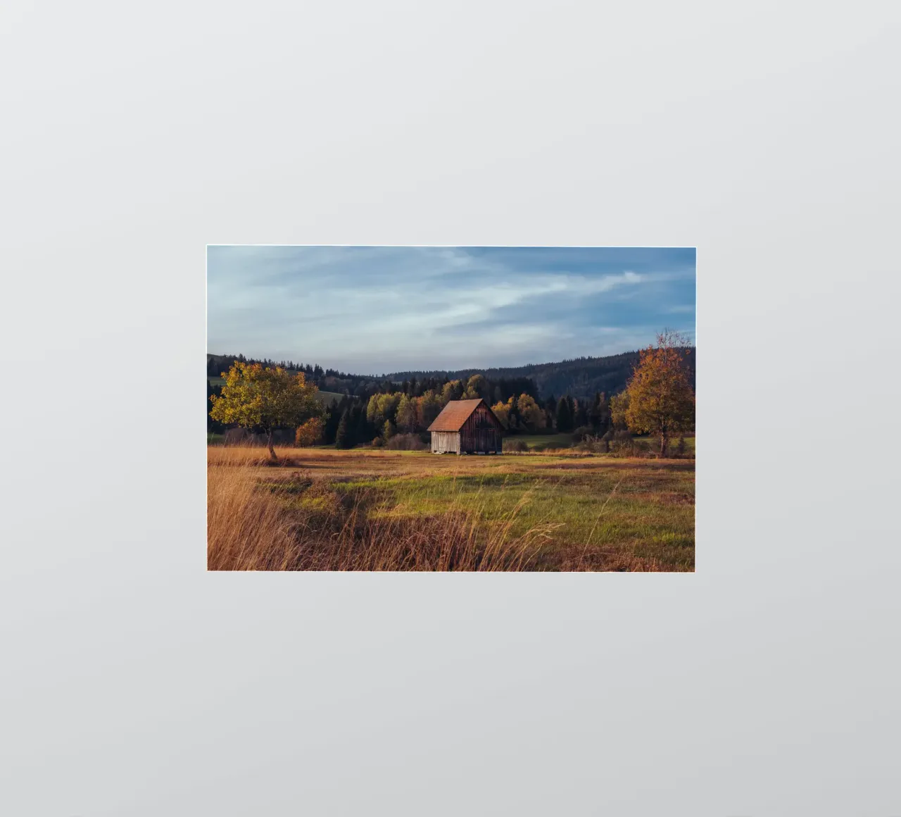 Herbstscheune in der Schweiz Sticker von mbgraphx2