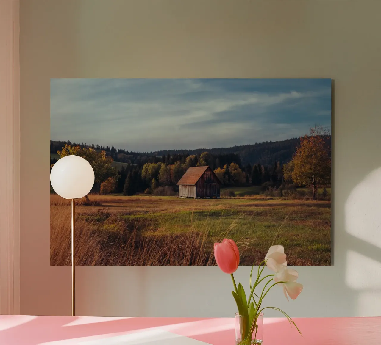 Herbstscheune in der Schweiz Alu-Dibond von mbgraphx2