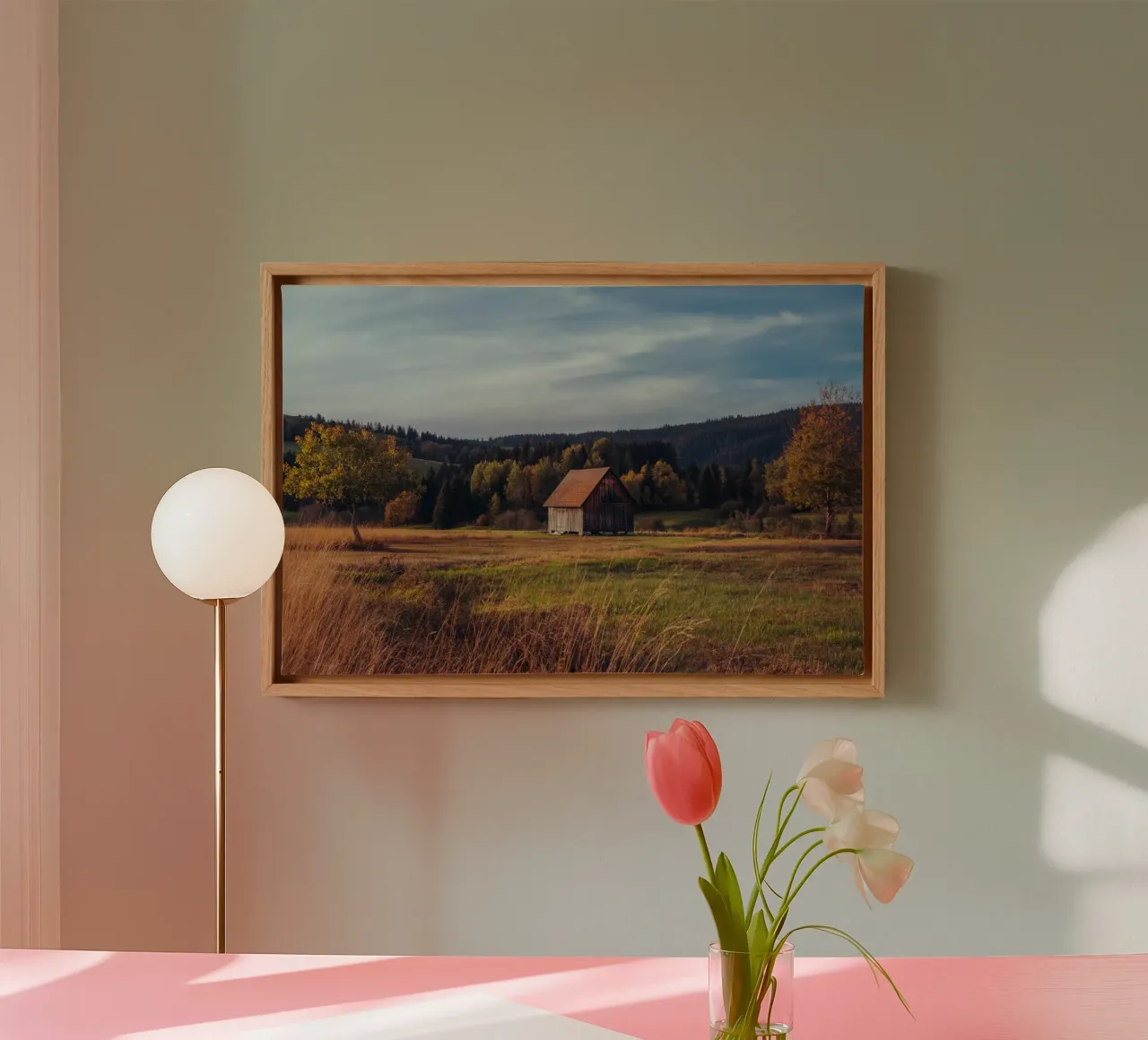 Herbstscheune in der Schweiz Leinwand von mbgraphx2
