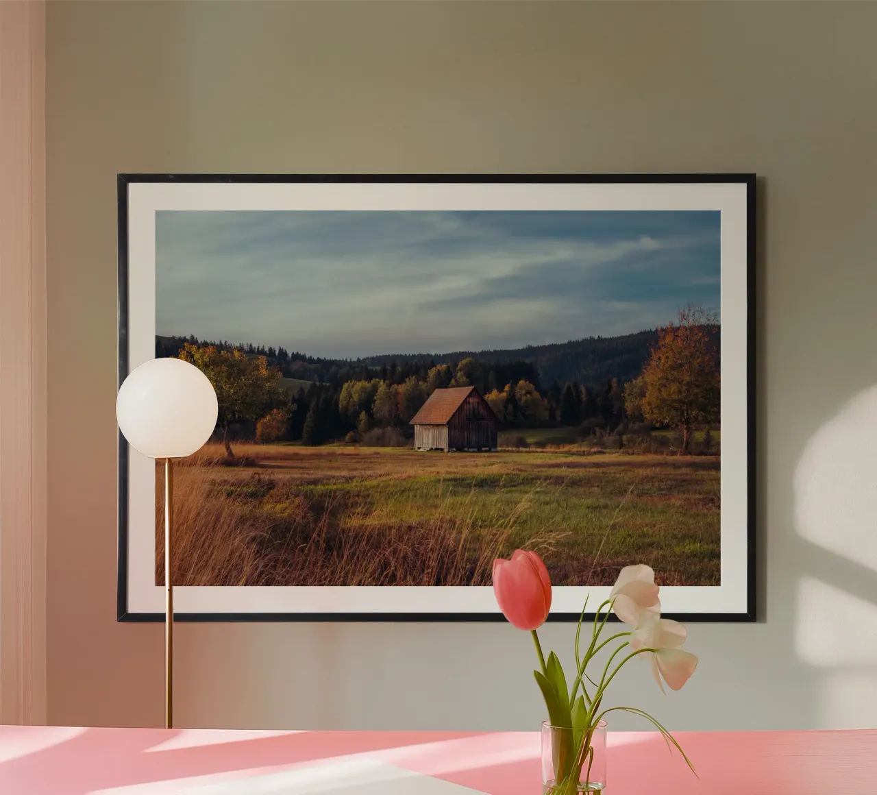 Herbstscheune in der Schweiz Hahnemühle von mbgraphx2