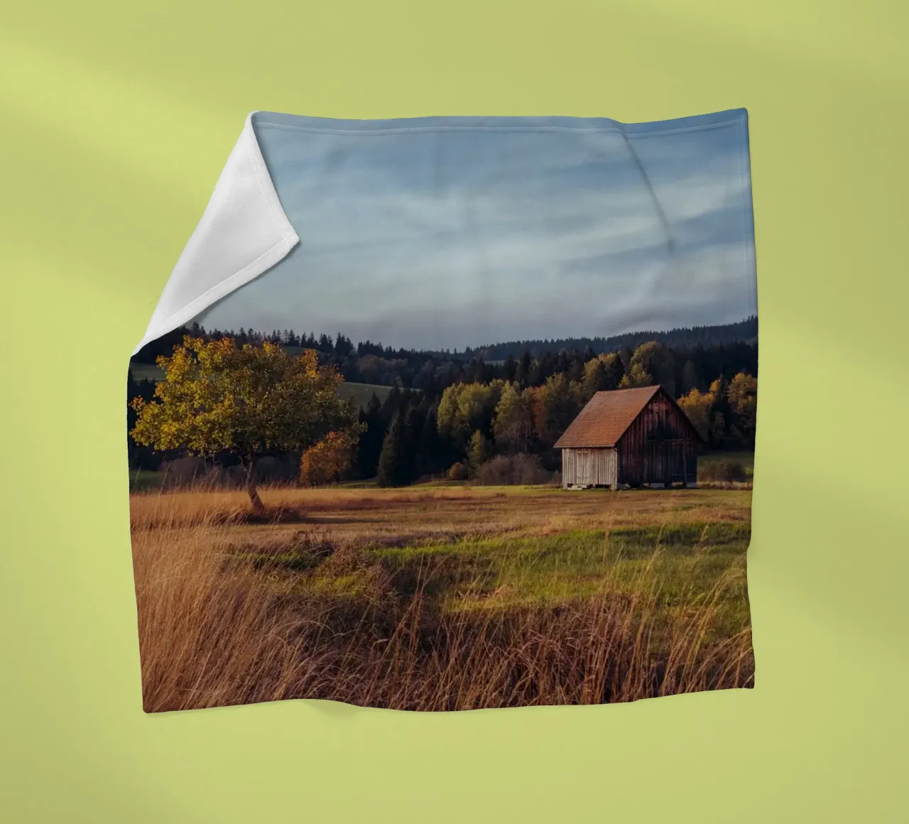 Fienile d'autunno in Svizzera coperta in pile da mbgraphx2