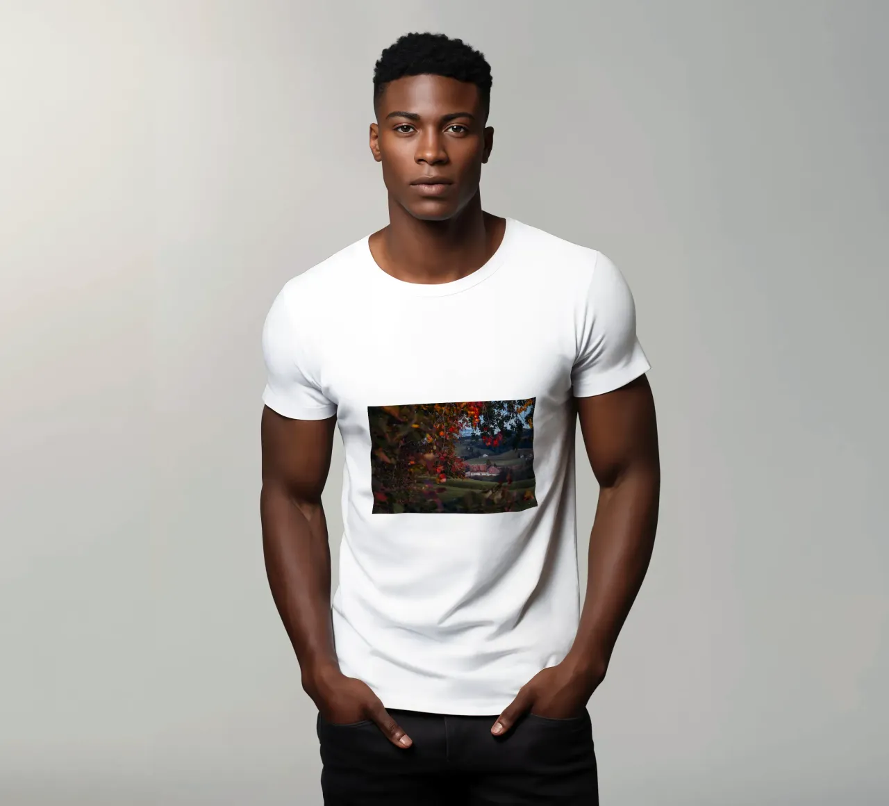 Herbstscheune in der Schweiz T-Shirt von mbgraphx2