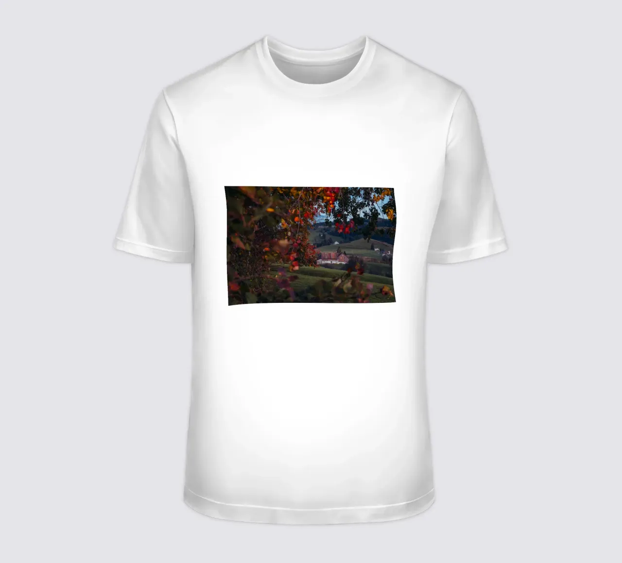 Herbstscheune in der Schweiz T-Shirt von mbgraphx2