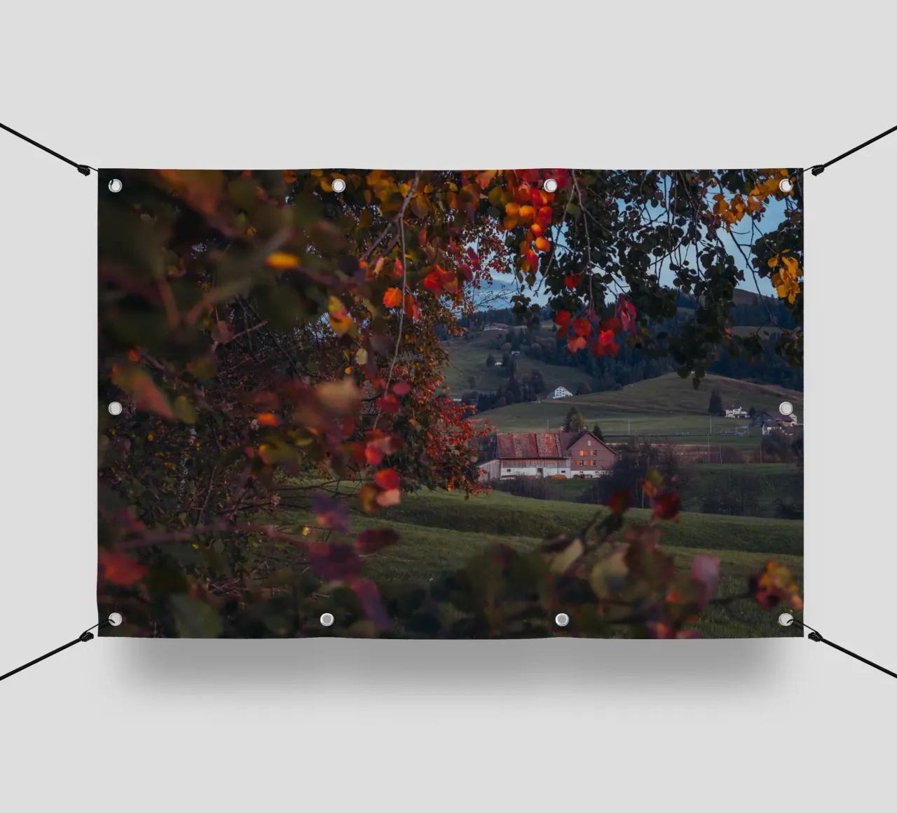 Fienile d'autunno in Svizzera telo in pvc da mbgraphx2