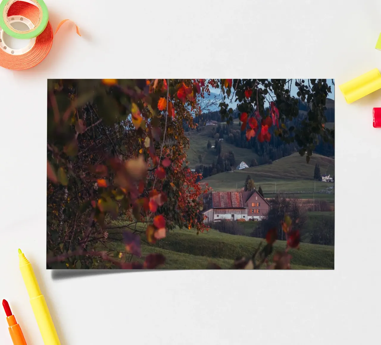 Herbstscheune in der Schweiz Stickerbogen von mbgraphx2