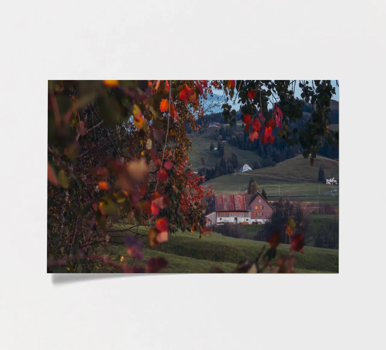 Herbstscheune in der Schweiz Stickerbogen von mbgraphx2