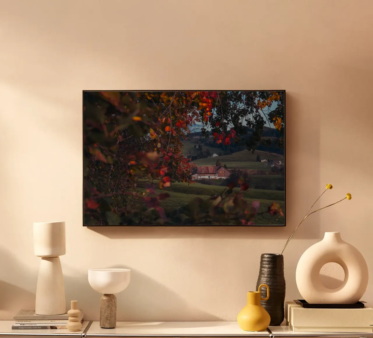 Herbstscheune in der Schweiz Acryl-Glas von mbgraphx2