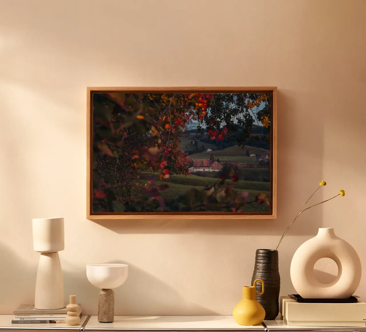 Herbstscheune in der Schweiz Leinwand von mbgraphx2