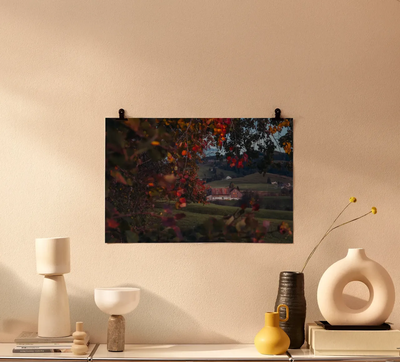 Fienile d'autunno in Svizzera poster da mbgraphx2