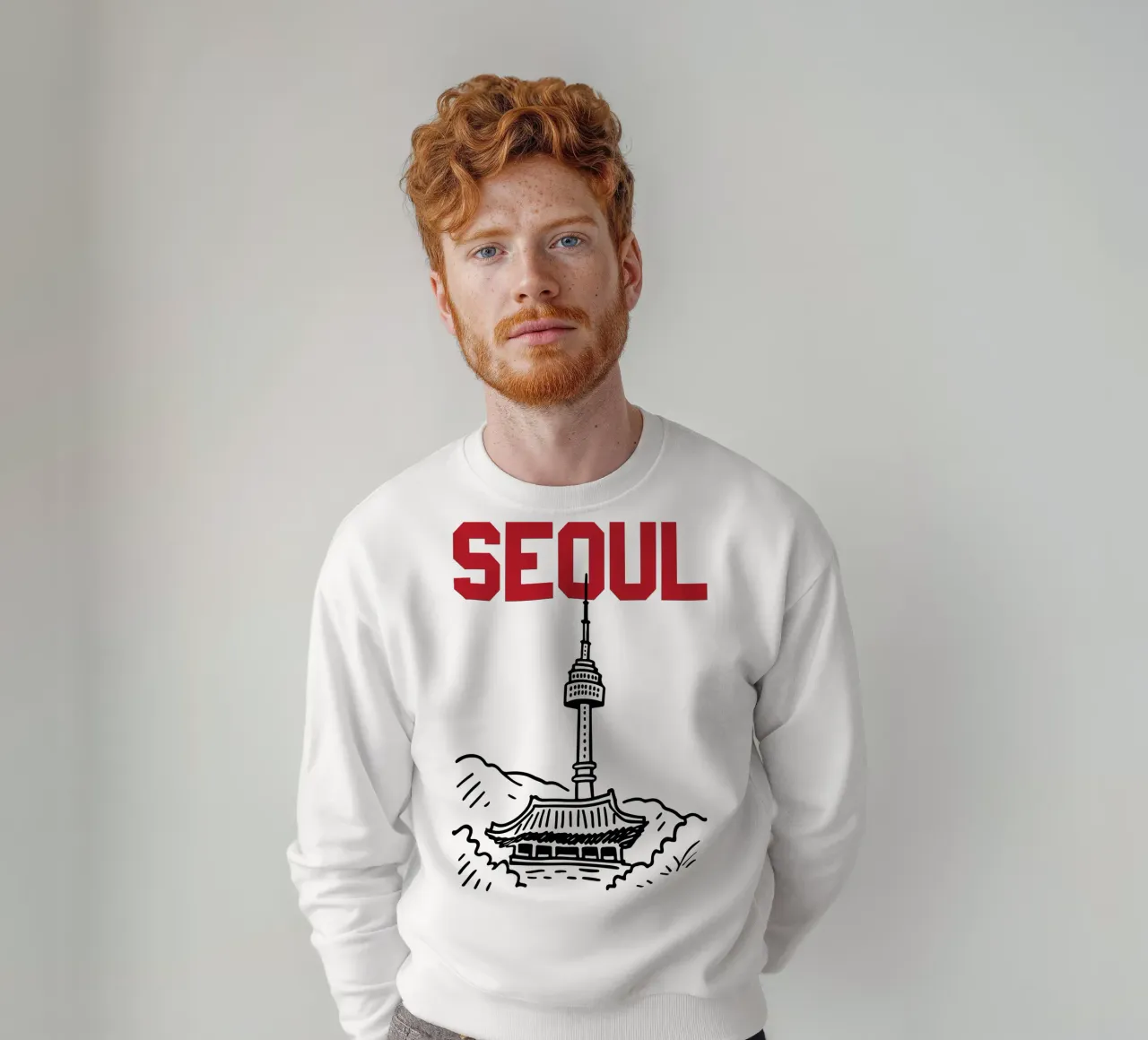 Vettore di viaggio della città di Seul felpa da Margoo