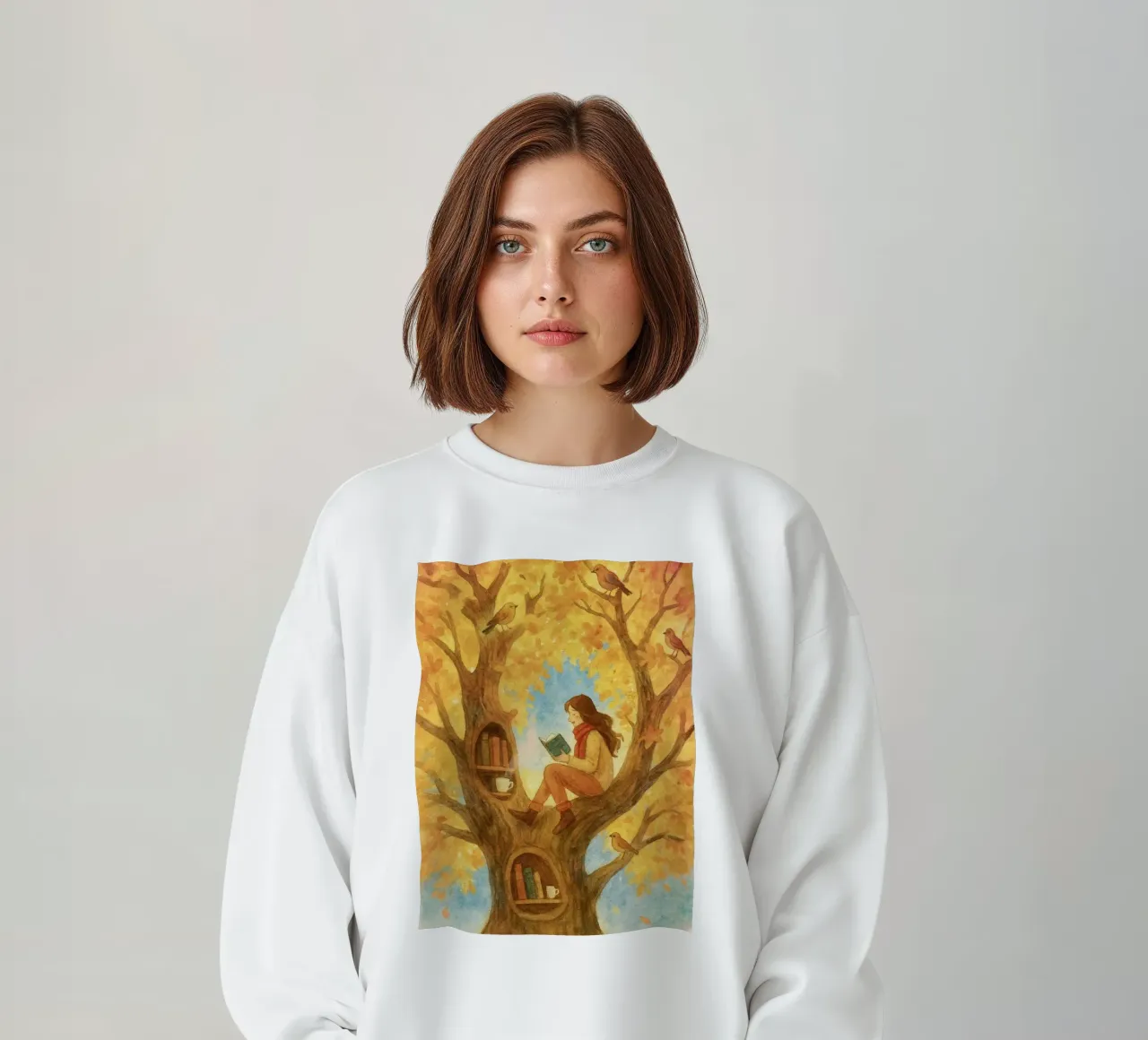 L'avido lettore di alberi felpa da Taika Tori Art