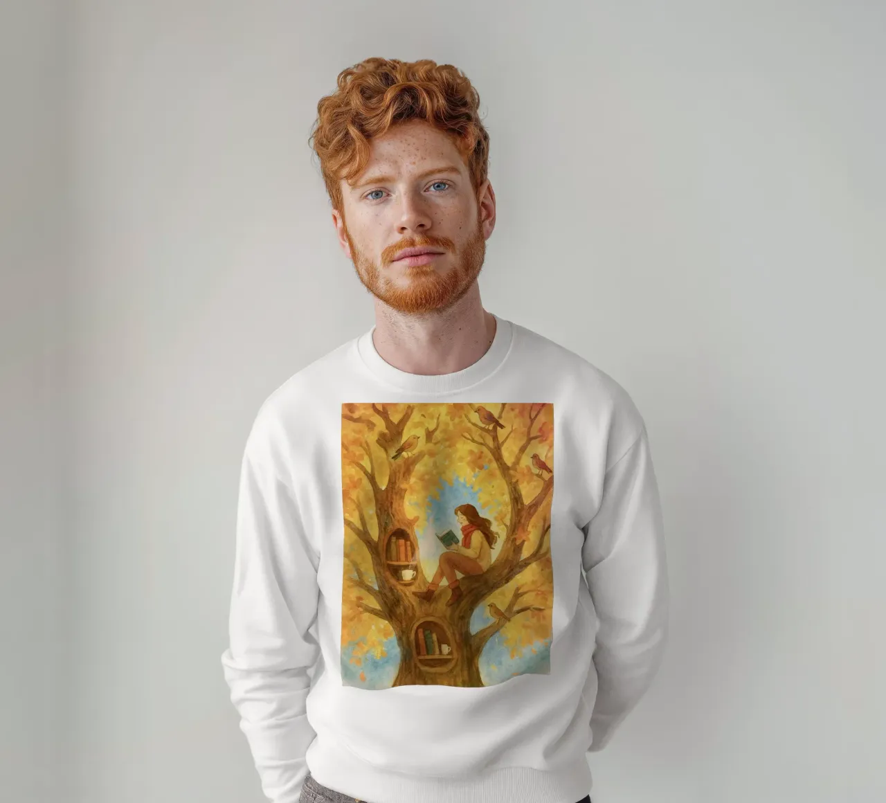 L'avido lettore di alberi felpa da Taika Tori Art