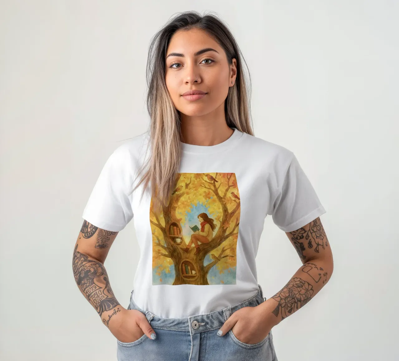 L'avido lettore di alberi t-shirt da Taika Tori Art