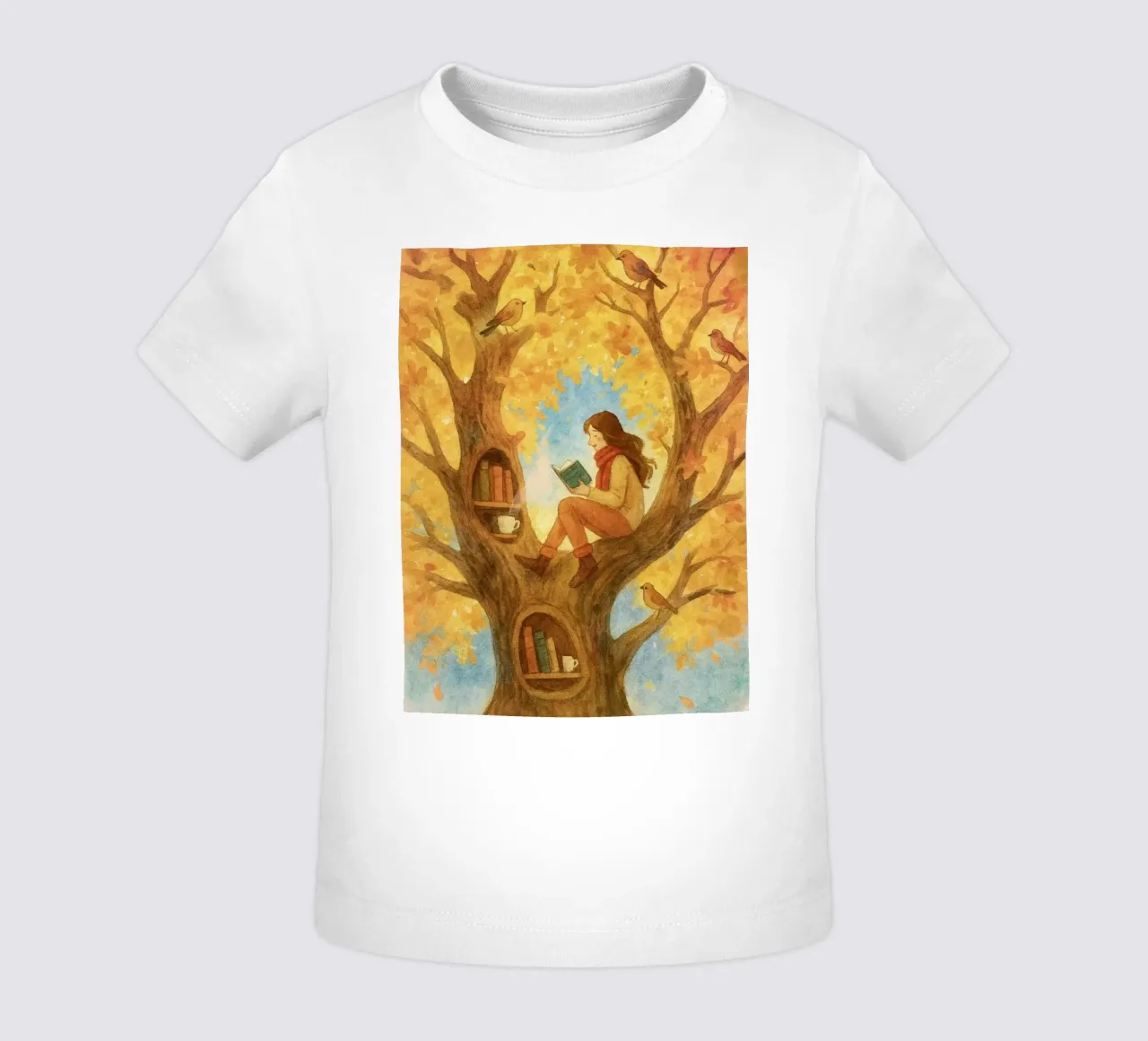L'avido lettore di alberi maglietta neonato da Taika Tori Art