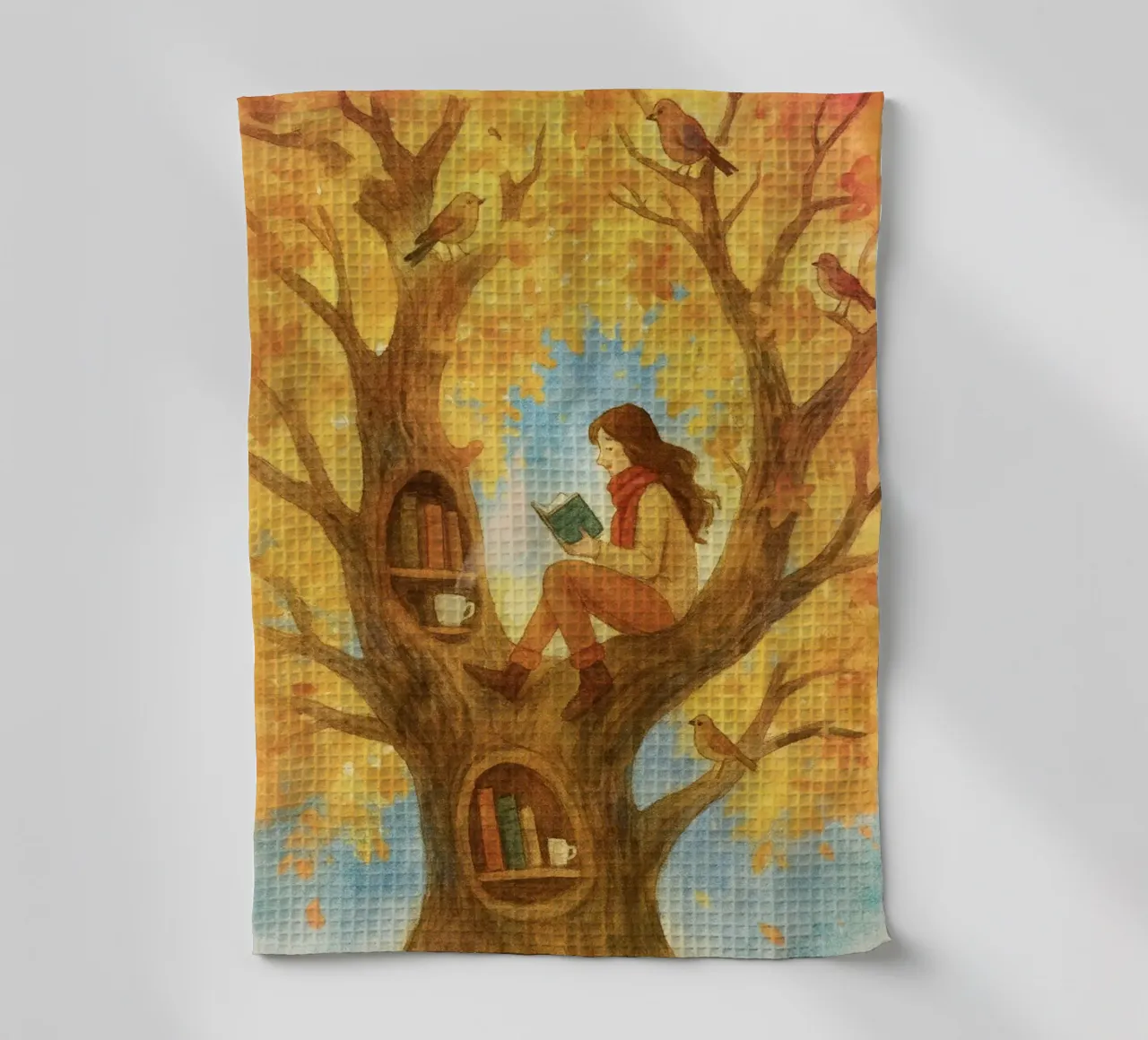 L'avido lettore di alberi canovaccio da cucina da Taika Tori Art