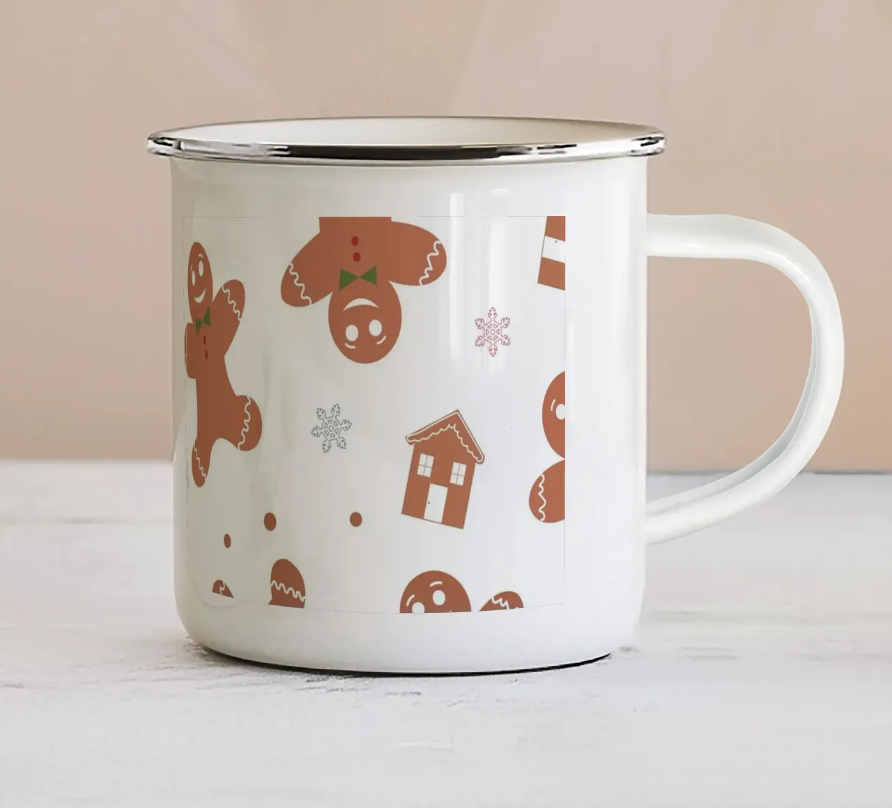 Modello di pan di zenzero con biscotti tazza in smalto da GalerieGG