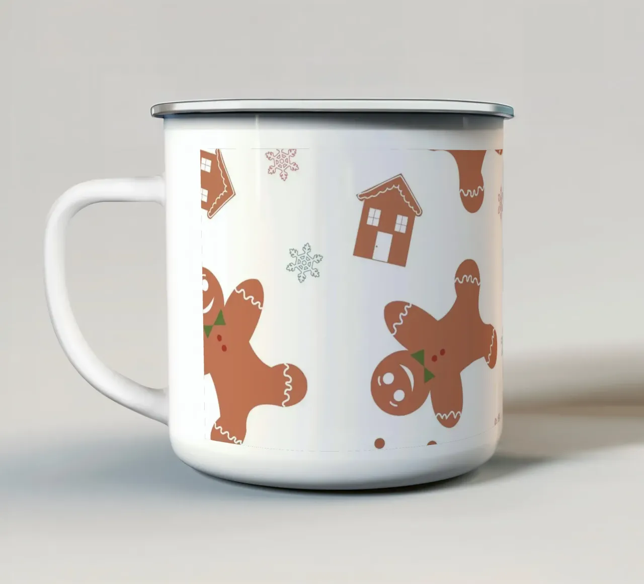 Modello di pan di zenzero con biscotti tazza in smalto da GalerieGG