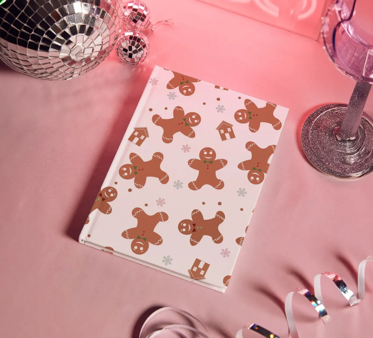 Gingerbread pattern with cookies notebook by GalerieGG