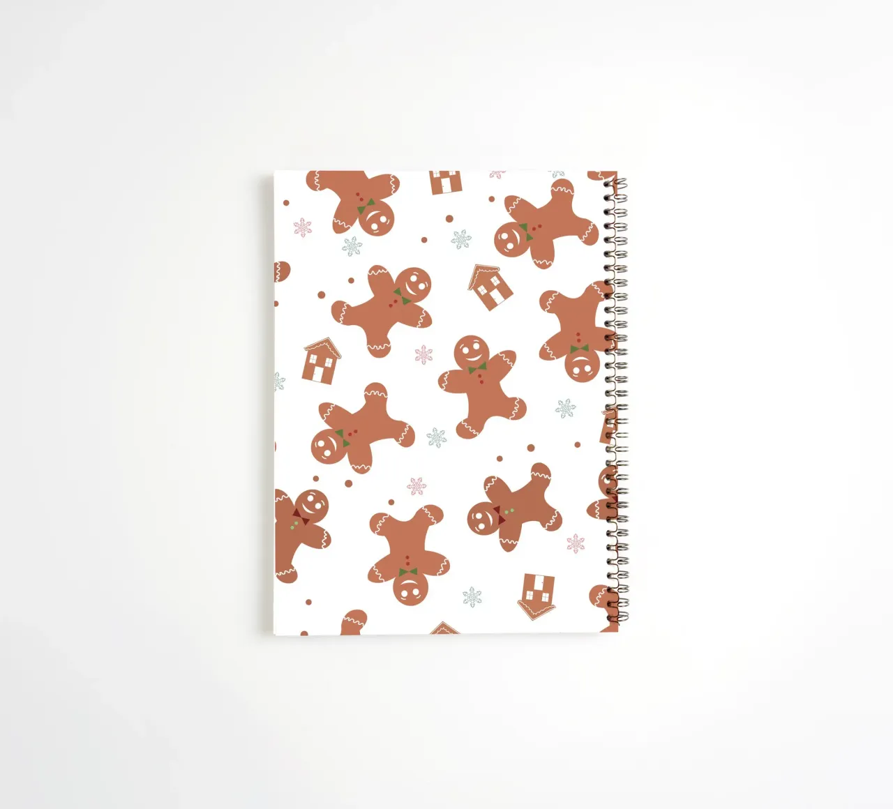 Gingerbread pattern with cookies spiral notebook by GalerieGG