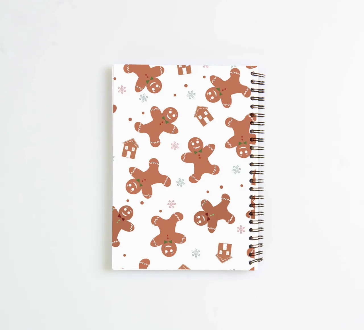 Gingerbread pattern with cookies spiral notebook by GalerieGG