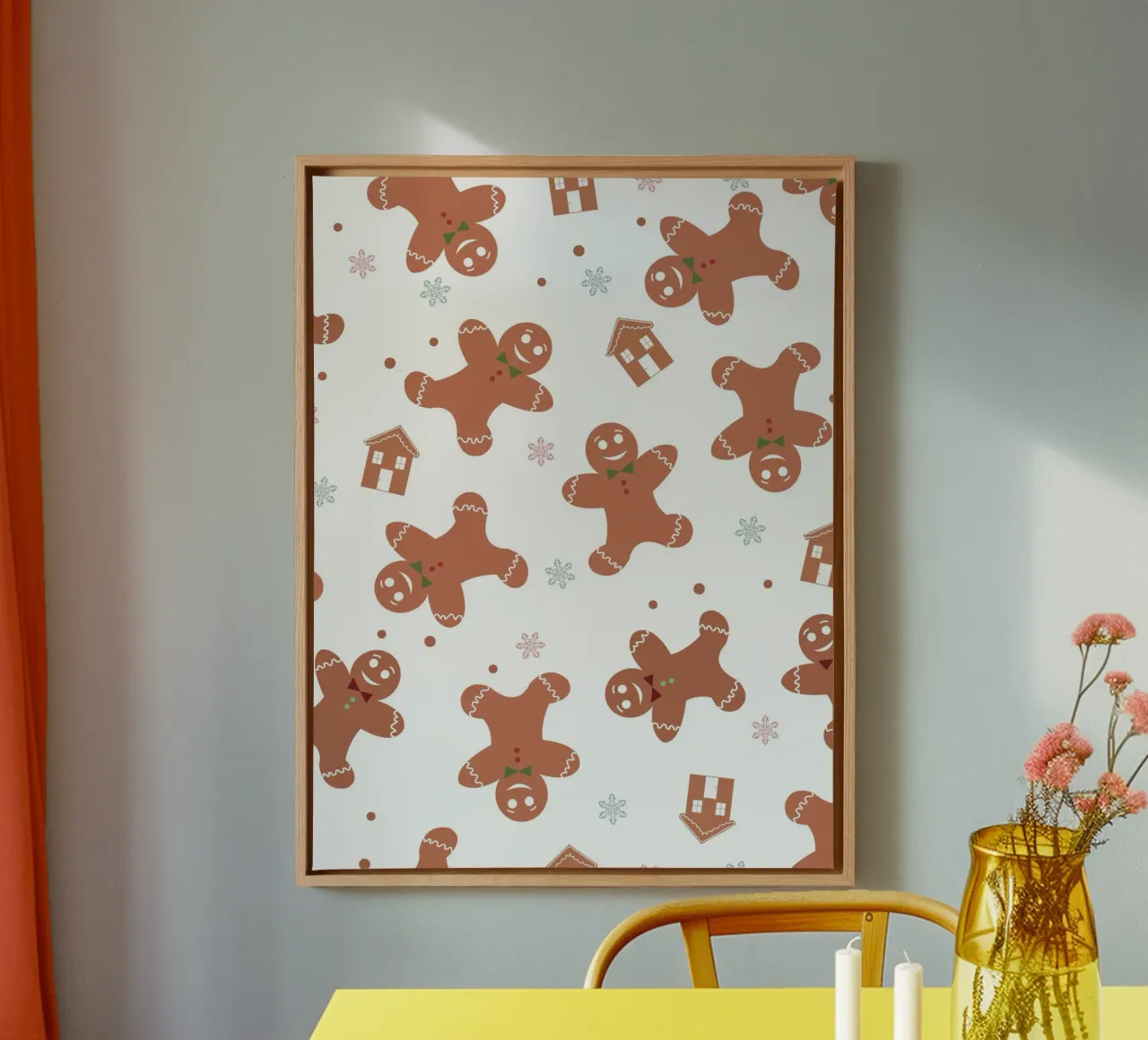 Gingerbread pattern with cookies canvas by GalerieGG