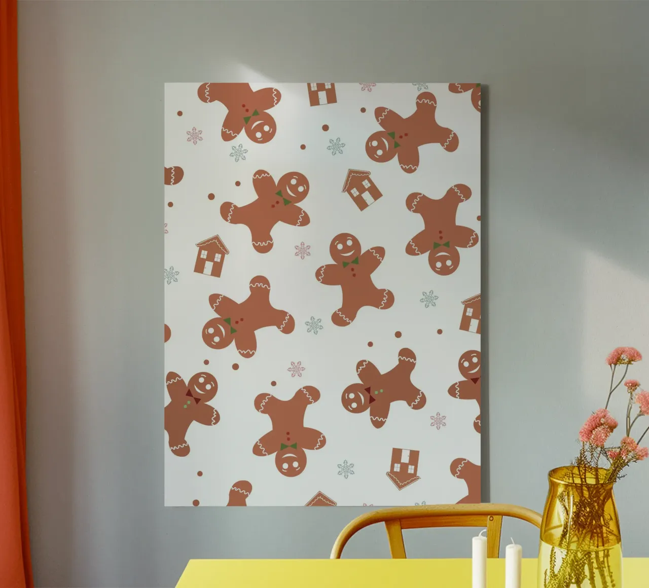 Gingerbread pattern with cookies canvas by GalerieGG