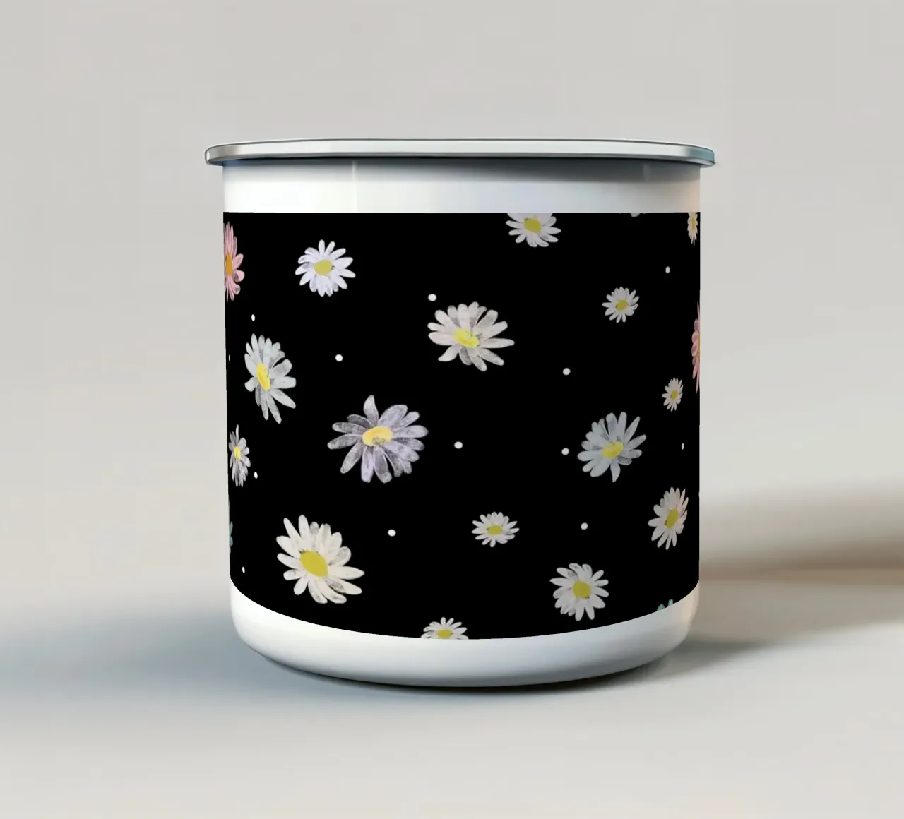 Fiori pastello disegnati a mano tazza in smalto da GalerieGG