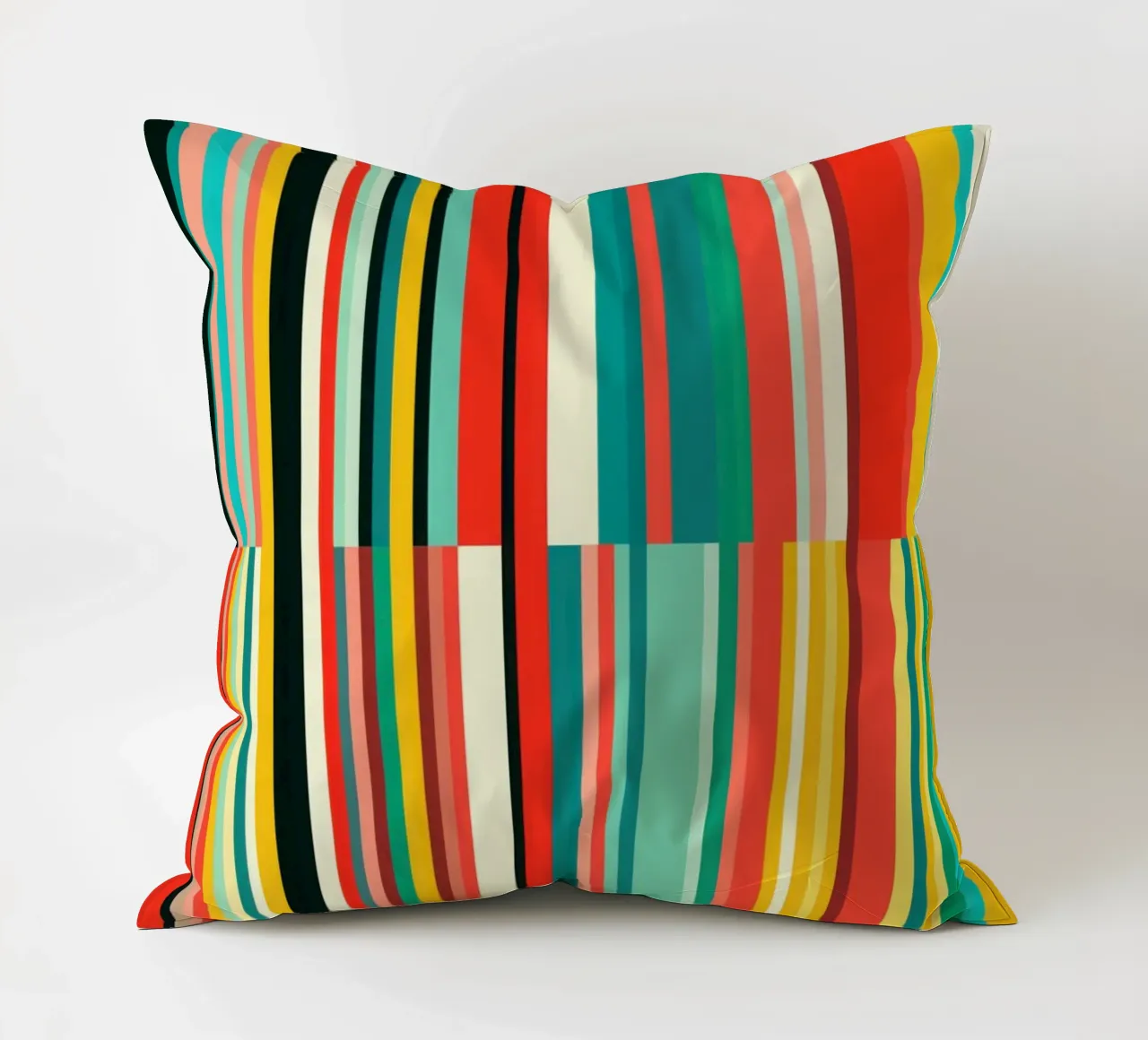Code-barres rétro | Motif abstrait à rayures Op-Art coussin de Autofocus