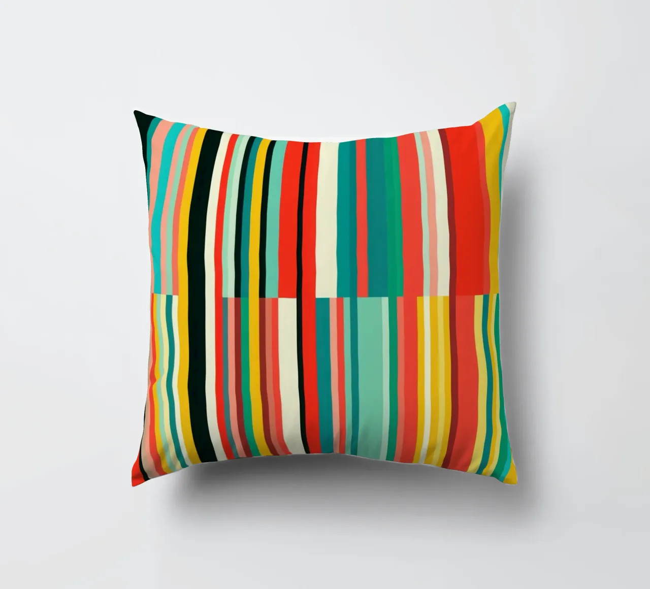 Codice a barre retrò e motivo astratto a strisce Op-Art cuscino da Autofocus