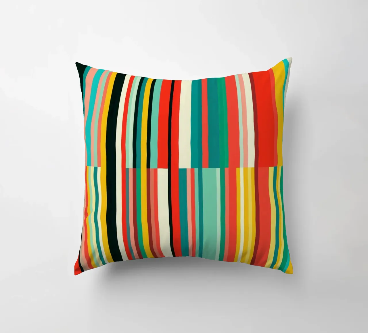 Codice a barre retrò e motivo astratto a strisce Op-Art cuscino da Autofocus