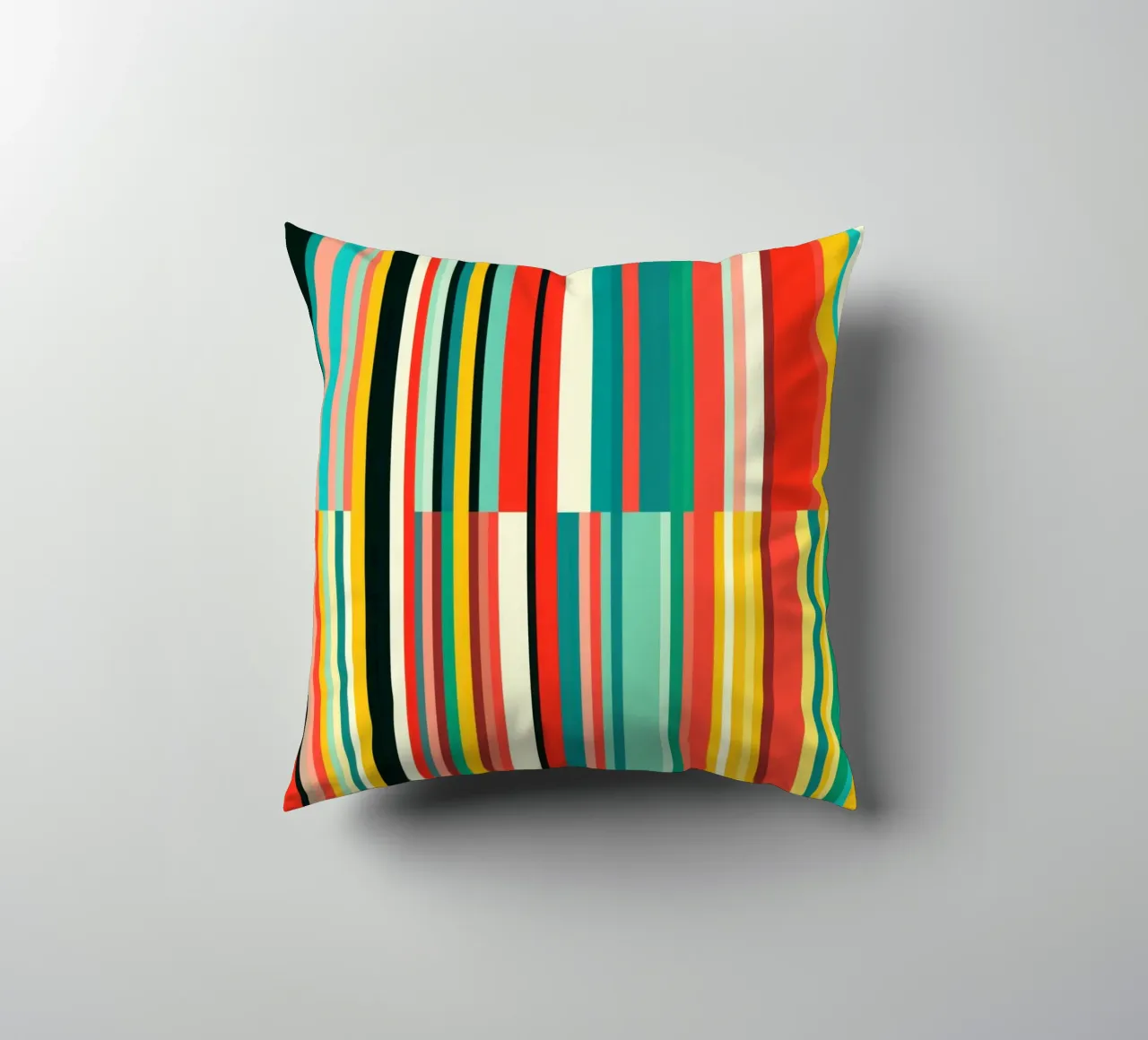 Codice a barre retrò e motivo astratto a strisce Op-Art cuscino da Autofocus