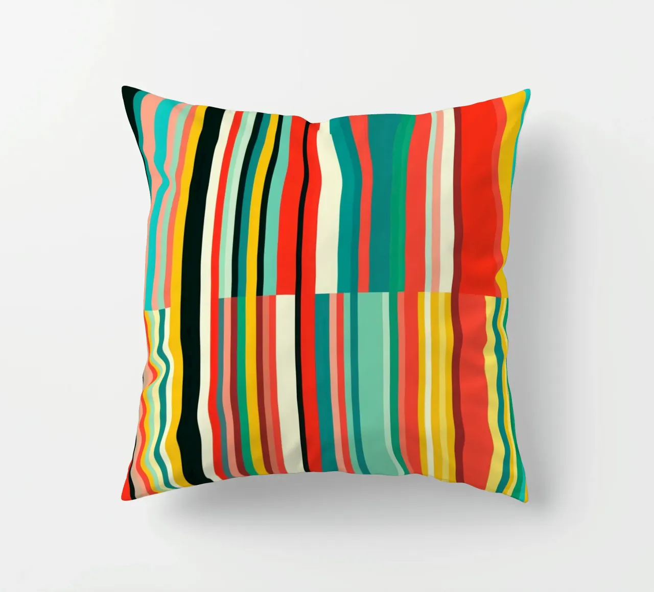 Codice a barre retrò e motivo astratto a strisce Op-Art cuscino da Autofocus