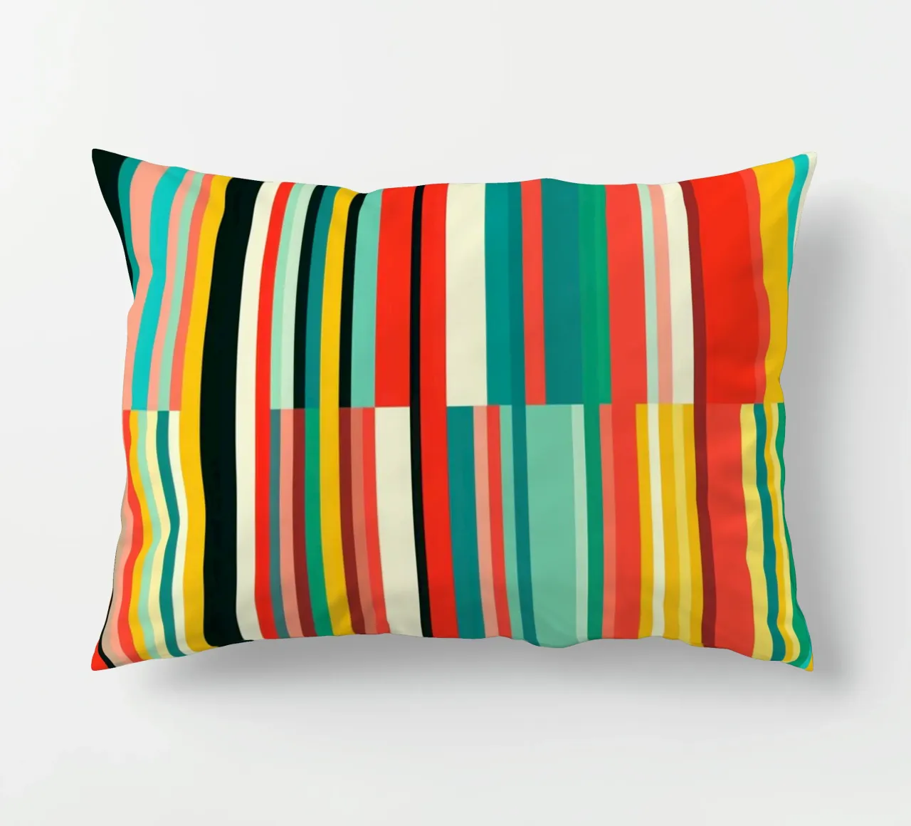 Codice a barre retrò e motivo astratto a strisce Op-Art cuscino da Autofocus