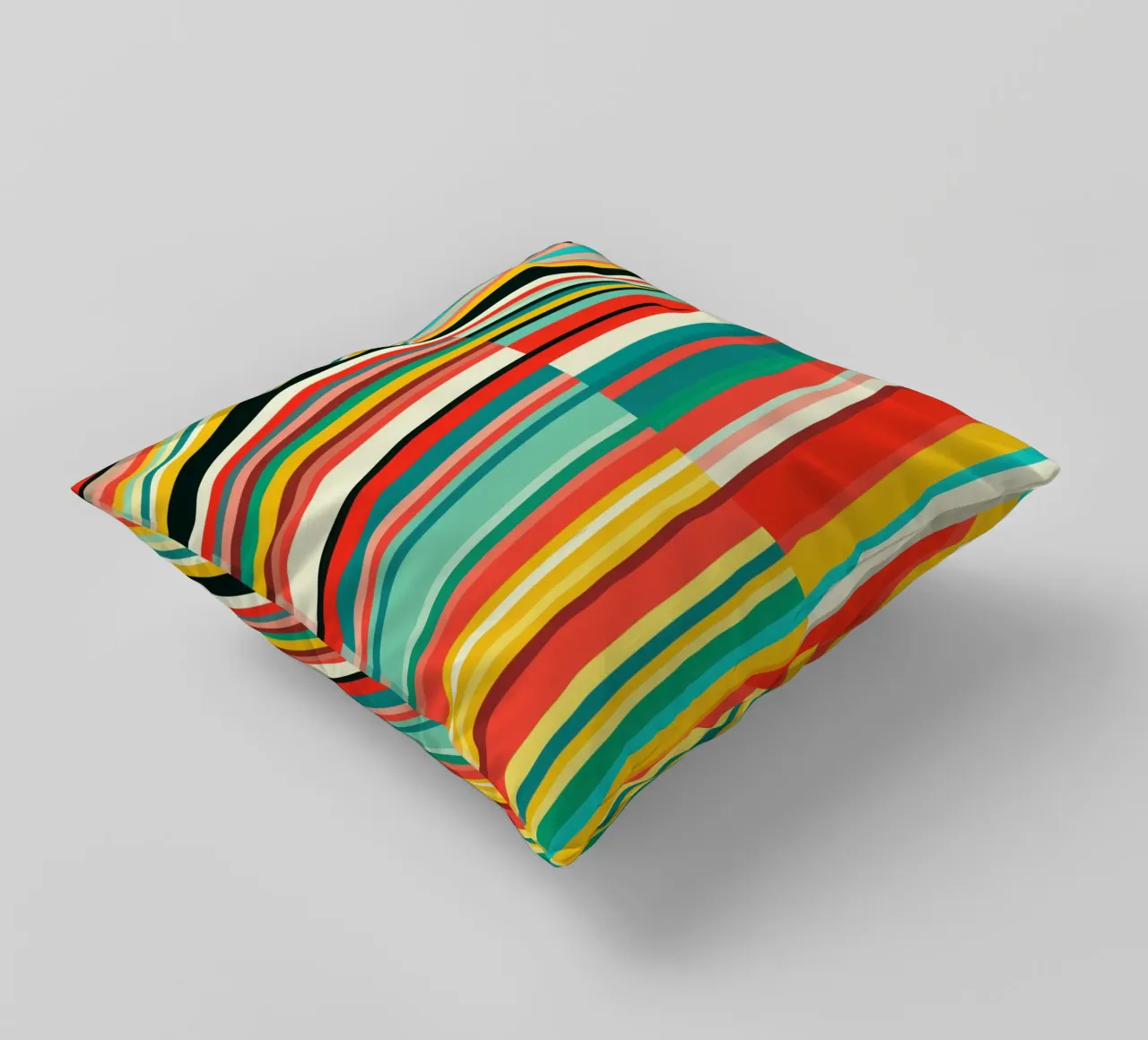 Codice a barre retrò e motivo astratto a strisce Op-Art cuscino da Autofocus