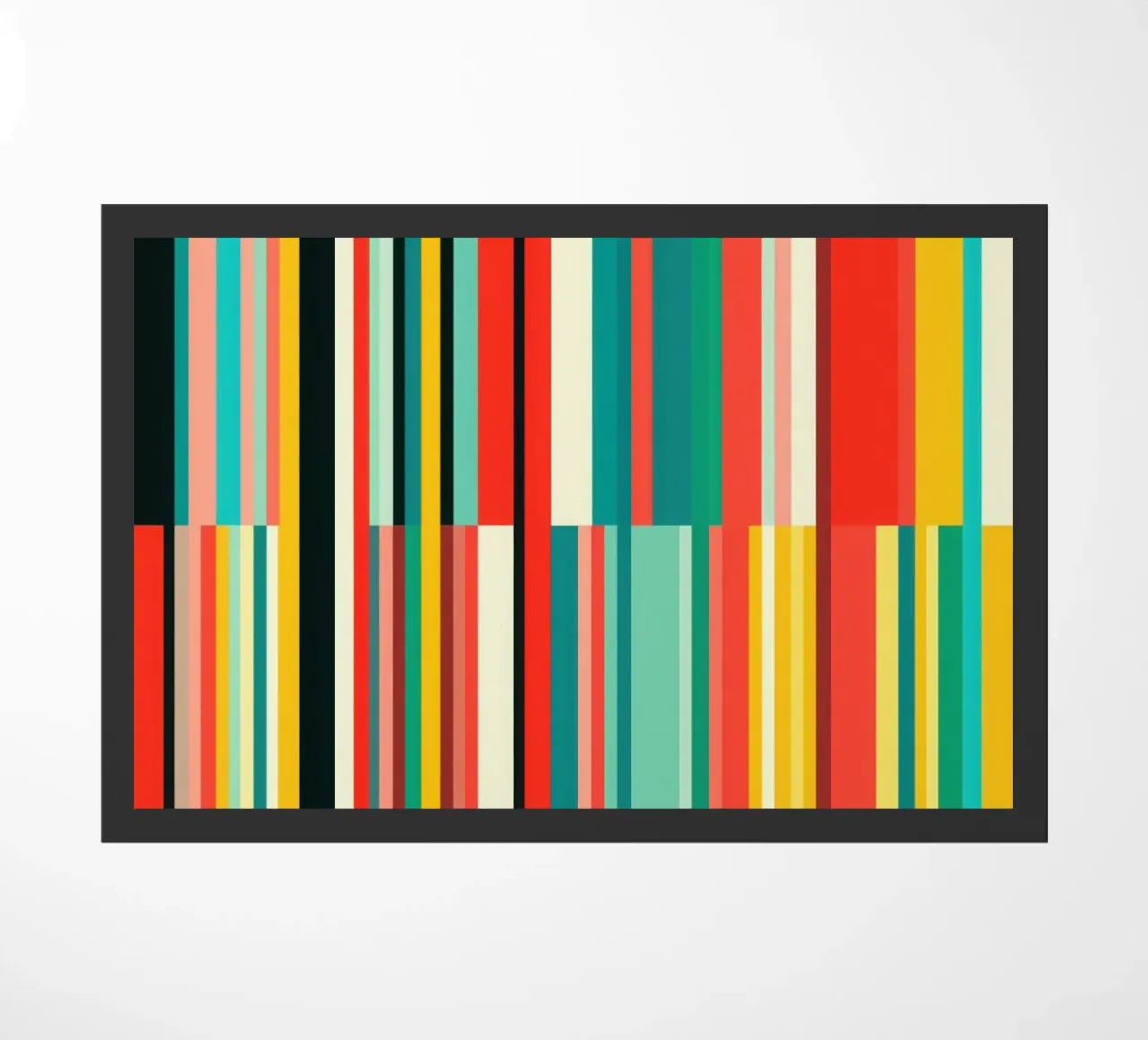 Code-barres rétro | Motif abstrait à rayures Op-Art paillasson de Autofocus