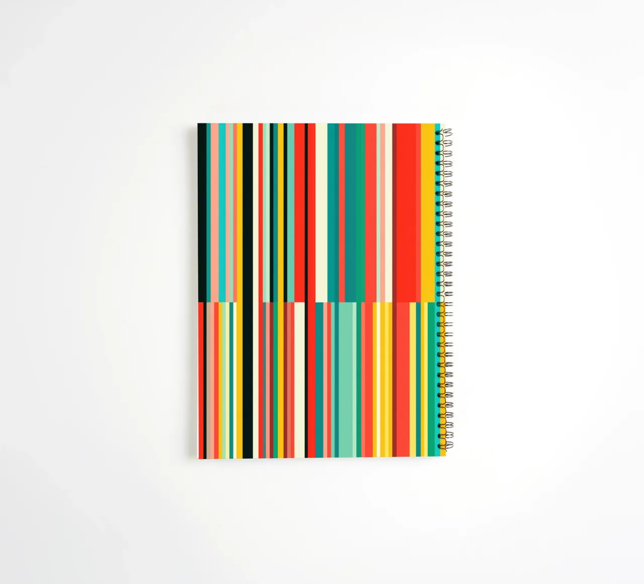 Code-barres rétro | Motif abstrait à rayures Op-Art carnet à spirale de Autofocus
