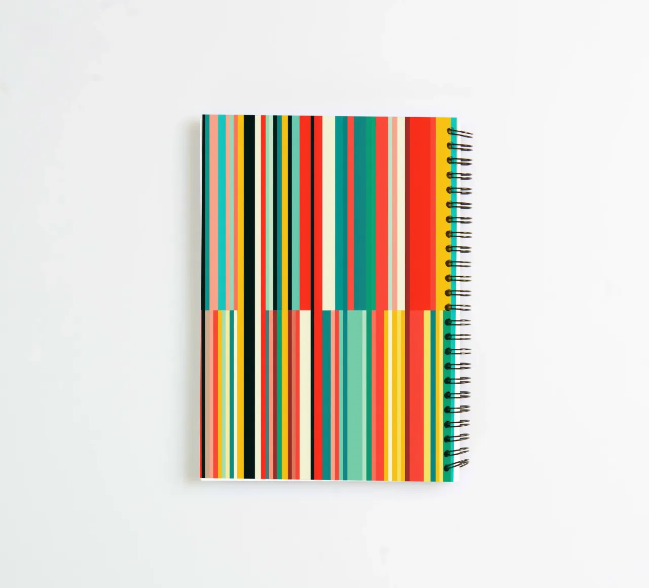 Code-barres rétro | Motif abstrait à rayures Op-Art carnet à spirale de Autofocus