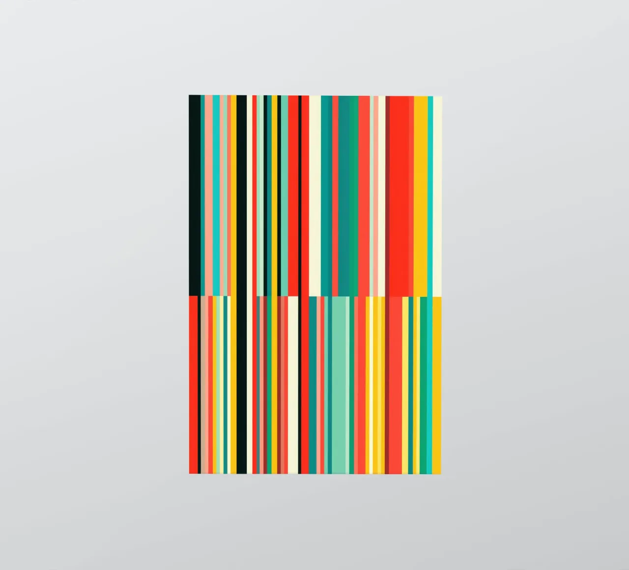 Code-barres rétro | Motif abstrait à rayures Op-Art autocollant de Autofocus
