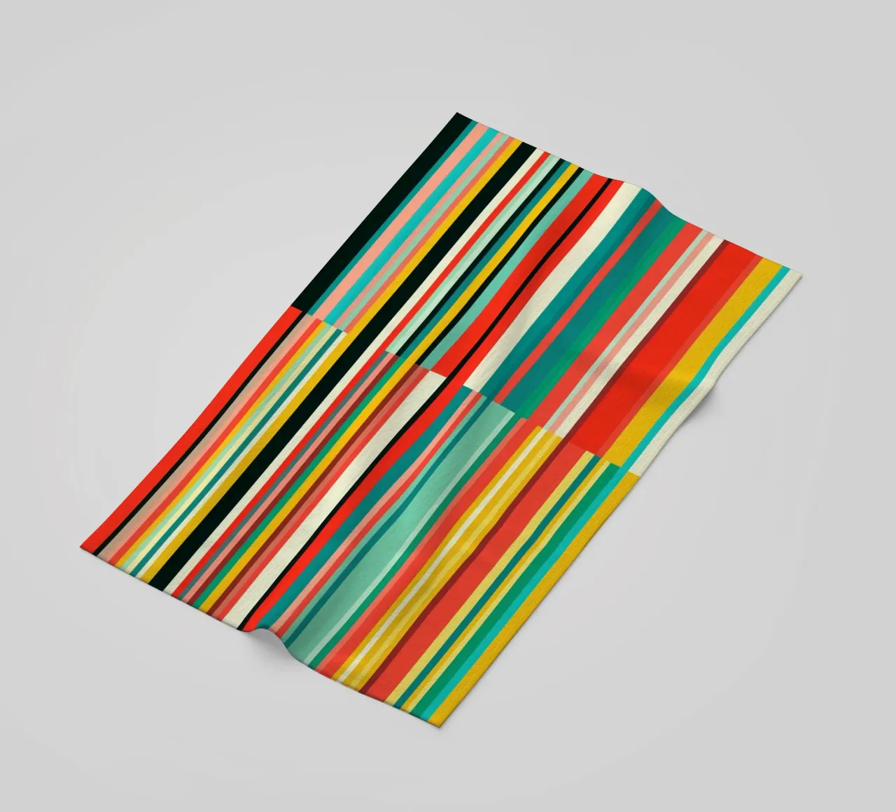 Codice a barre retrò e motivo astratto a strisce Op-Art telo mare da Autofocus