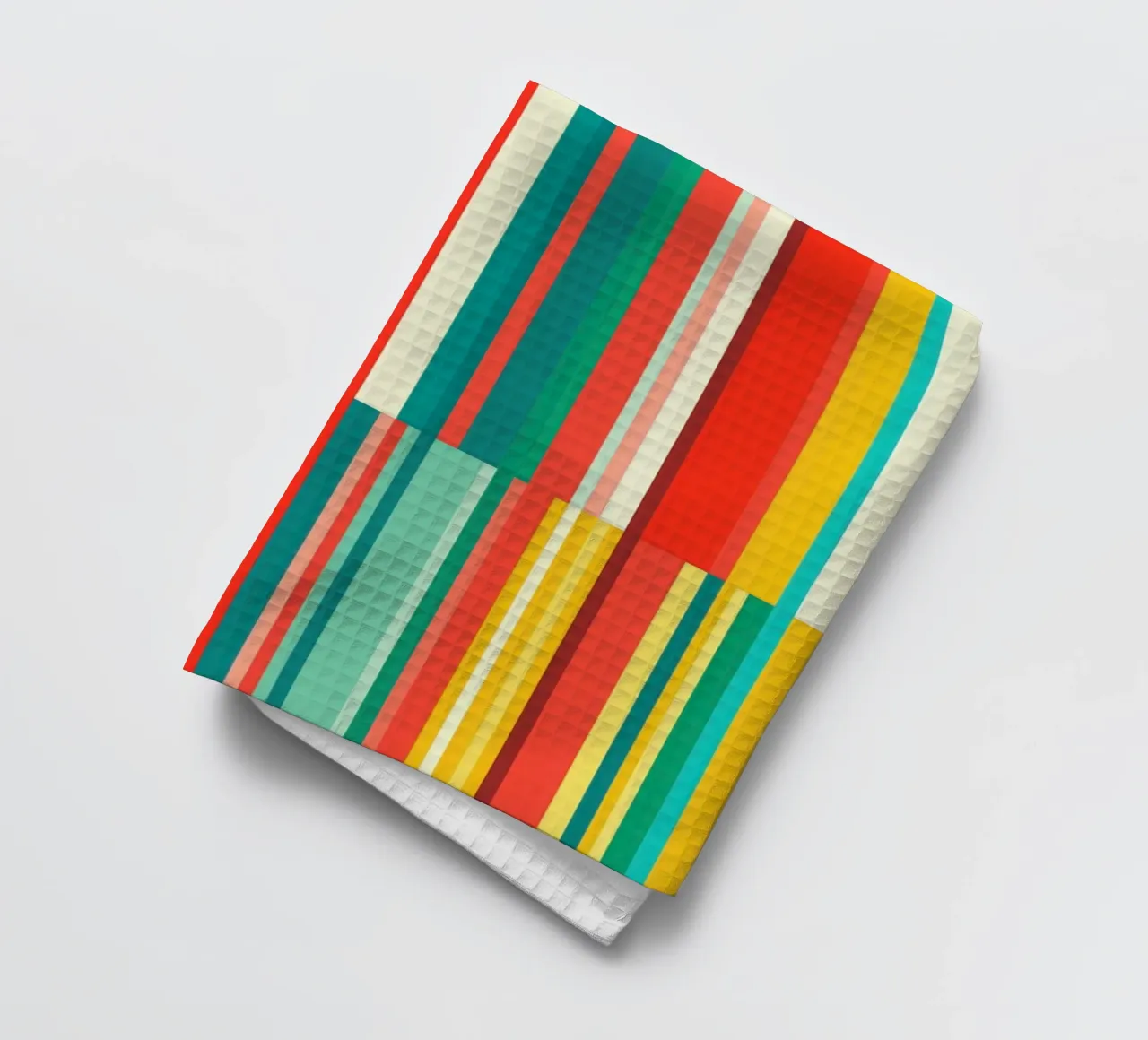 Código de barras retro | Rayas abstractas Op-Art paño de cocina de Autofocus