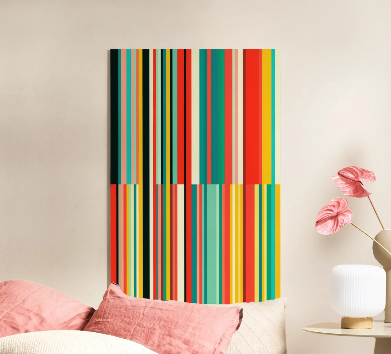 Codice a barre retrò e motivo astratto a strisce Op-Art plexiglass da Autofocus
