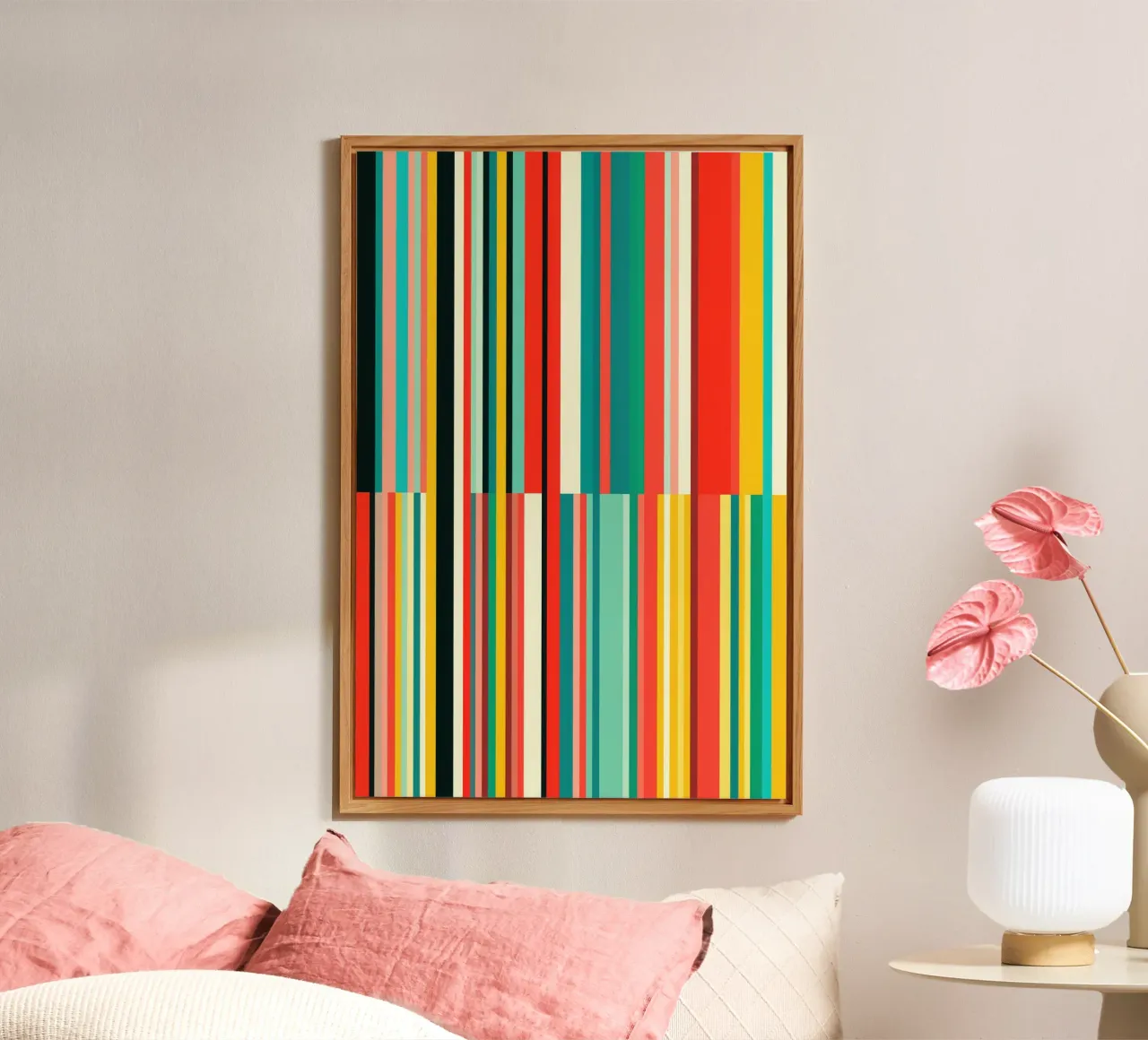 Código de barras retro | Rayas abstractas Op-Art aluminio dibond de Autofocus