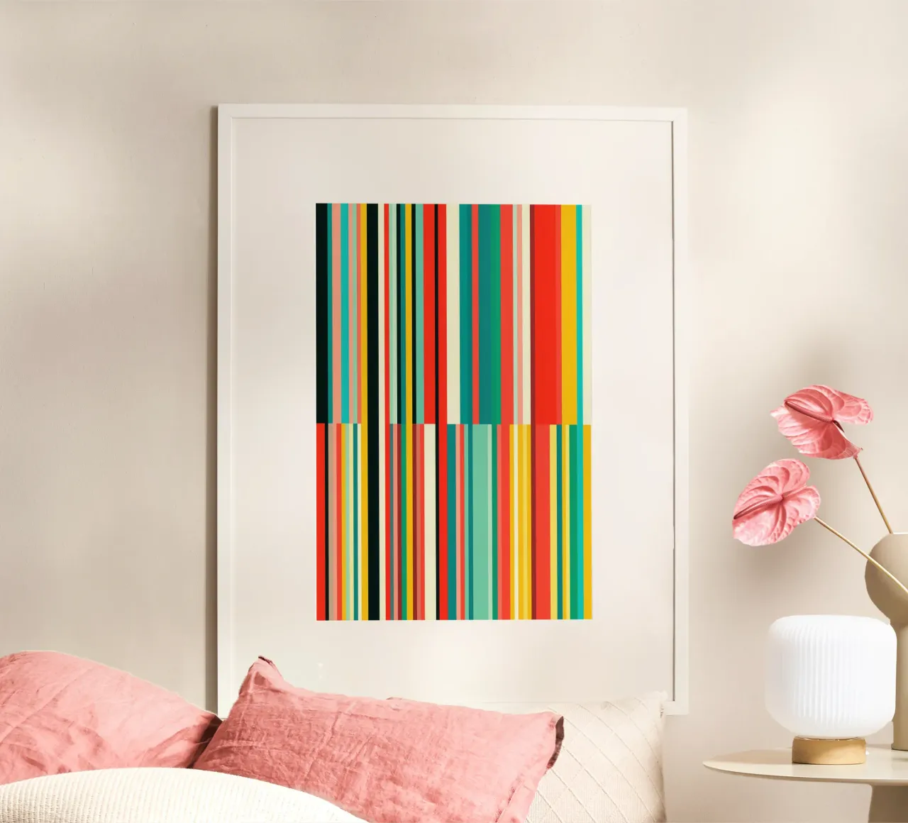 Code-barres rétro | Motif abstrait à rayures Op-Art hahnemühle de Autofocus