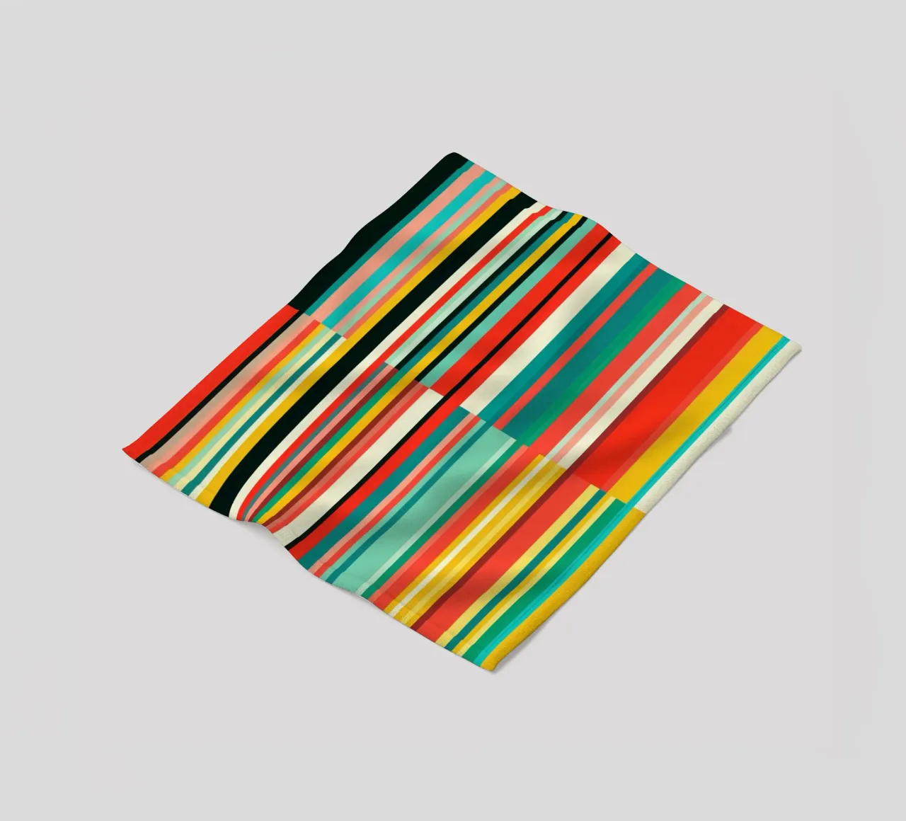 Code-barres rétro | Motif abstrait à rayures Op-Art plaid polaire de Autofocus