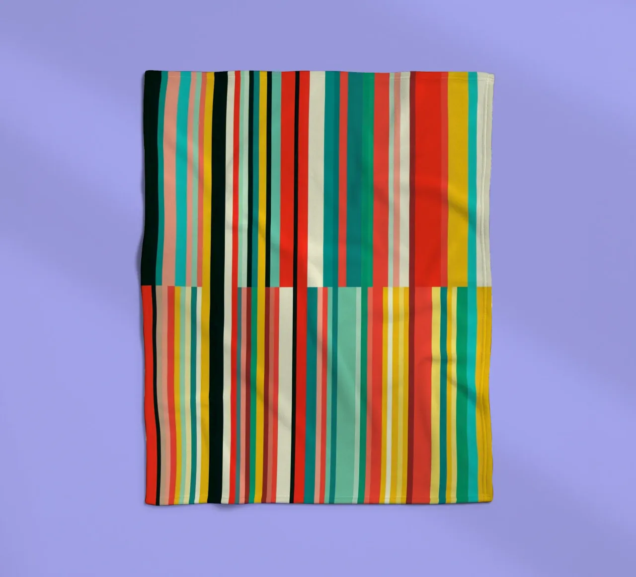 Code-barres rétro | Motif abstrait à rayures Op-Art plaid polaire de Autofocus