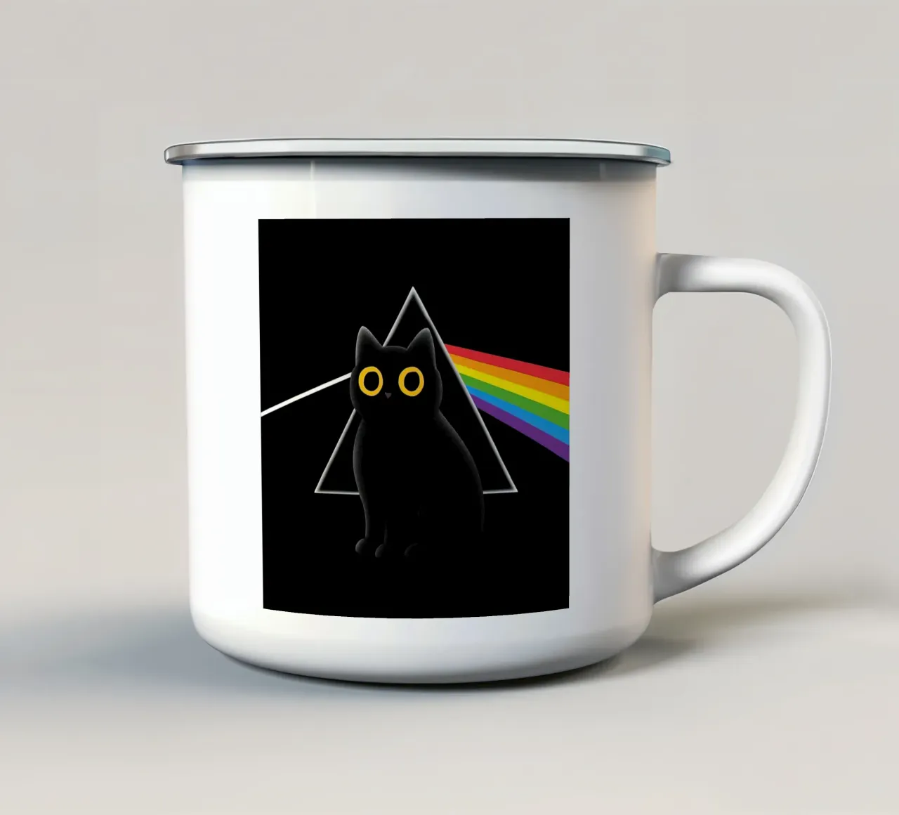 gatto fluttuante tazza in smalto da 🎁 NOBELART