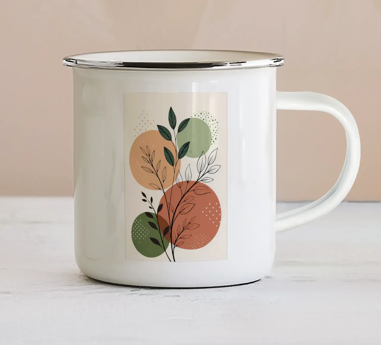 Natura di metà secolo tazza in smalto da Locquinn Fuller