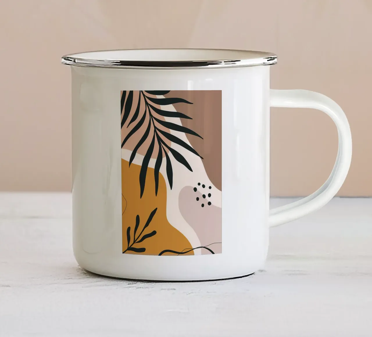 Foglia minimale tazza in smalto da Locquinn Fuller