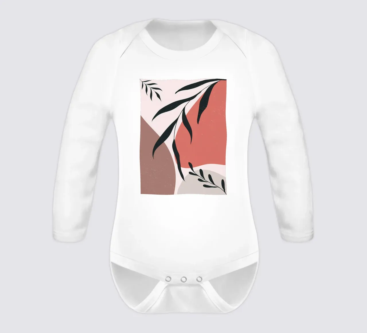 Minimal Leave Abstract Art body neonato maniche lunghe da Locquinn Fuller